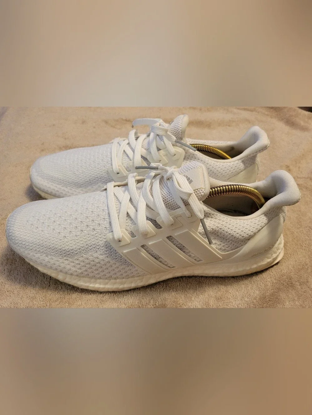 Adidas Ultra Boost White Men’s Running Sneakers Breathable Knit Athletic Shoes
